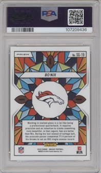 Bo Nix from the 2024 Panini Mosaic set graded by PSA and given an overall grade of 10.