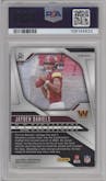 Jayden Daniels from the 2024 Panini Prizm set featuring a Silver Prizm parallel graded by PSA and given an overall grade of 10.