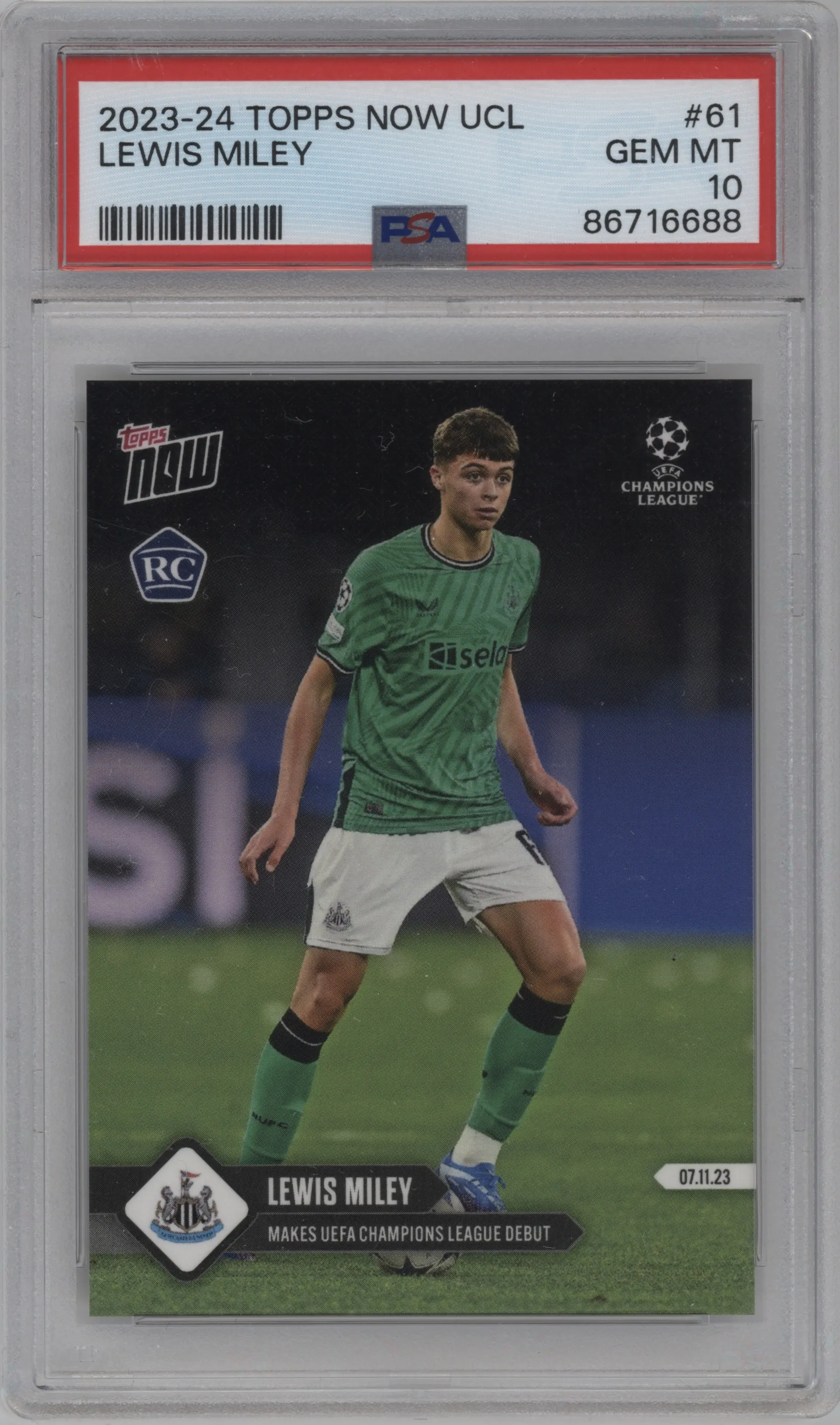 2023 Topps Now UEFA Champions League Lewis Miley PSA 10