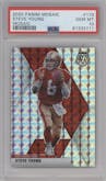 Steve Young from the 2020 Panini Mosaic set featuring a Mosaic parallel graded by PSA and given an overall grade of 10.