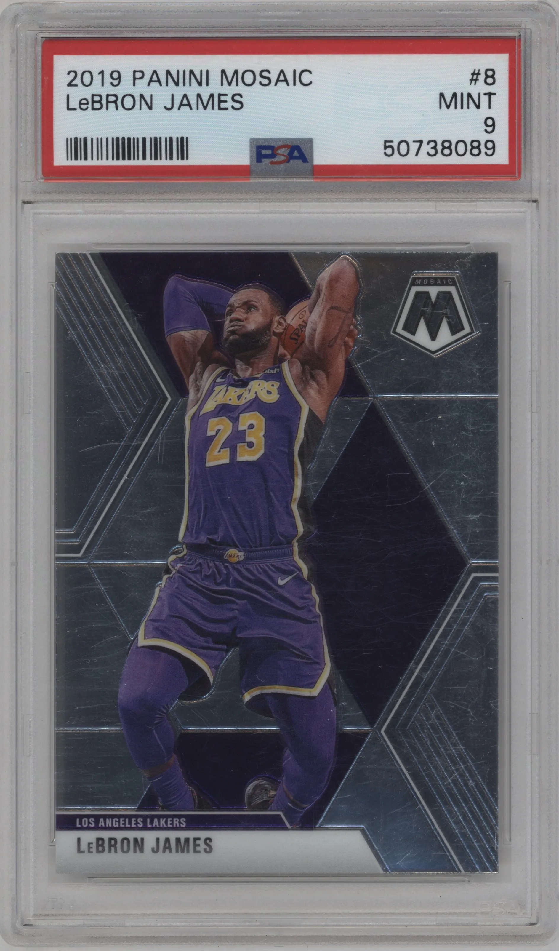 2019 Panini Mosaic LeBron James #8 PSA 9
