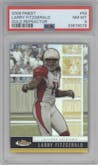 Larry Fitzgerald from the 2008 Topps Finest set featuring a Gold Refractor parallel graded by PSA and given an overall grade of 8.