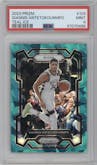 Giannis Antetokounmpo from the 2023-24 Panini Prizm set featuring a Teal Ice parallel graded by PSA and given an overall grade of 9.