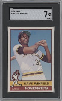 Dave Winfield from the 1976 Topps set graded by SGC and given an overall grade of 7.