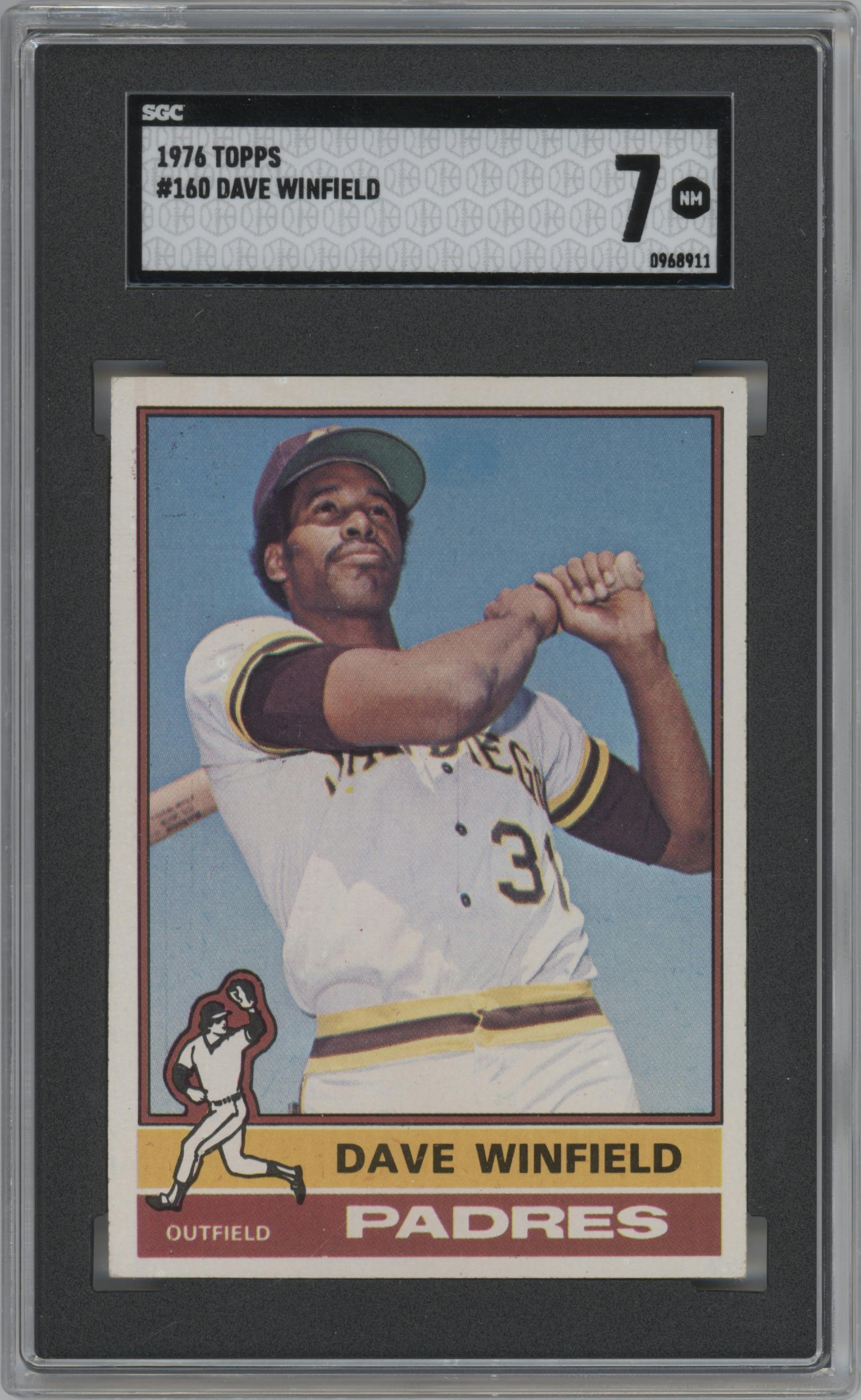Dave Winfield from the 1976 Topps set graded by SGC and given an overall grade of 7.