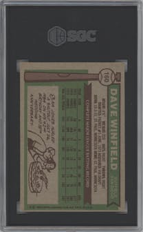 Dave Winfield from the 1976 Topps set graded by SGC and given an overall grade of 7.