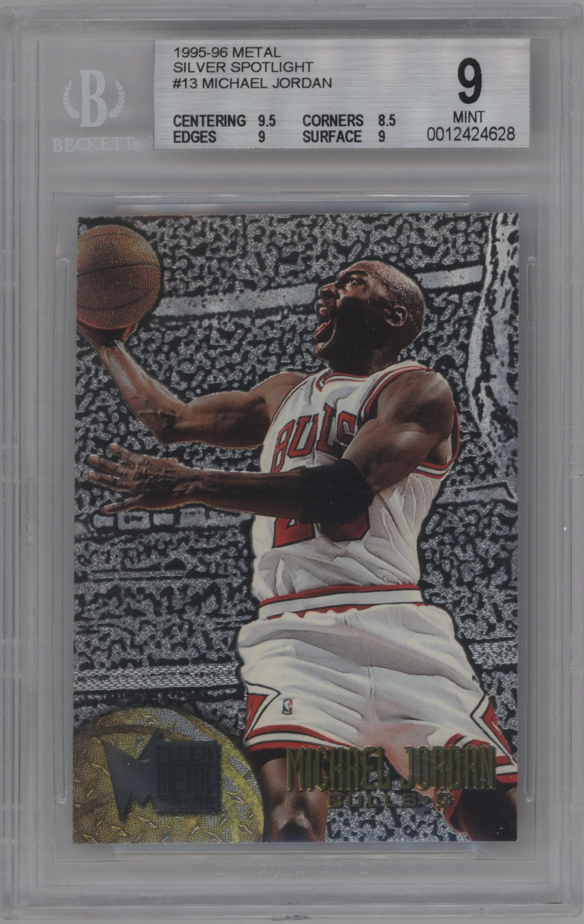 1995 Fleer Metal Michael Jordan Silver Spotlight #13 BGS 9