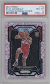 Bilal Coulibaly from the 2023-24 Panini Prizm set featuring a Choice Cherry Blossom parallel graded by PSA and given an overall grade of 10.