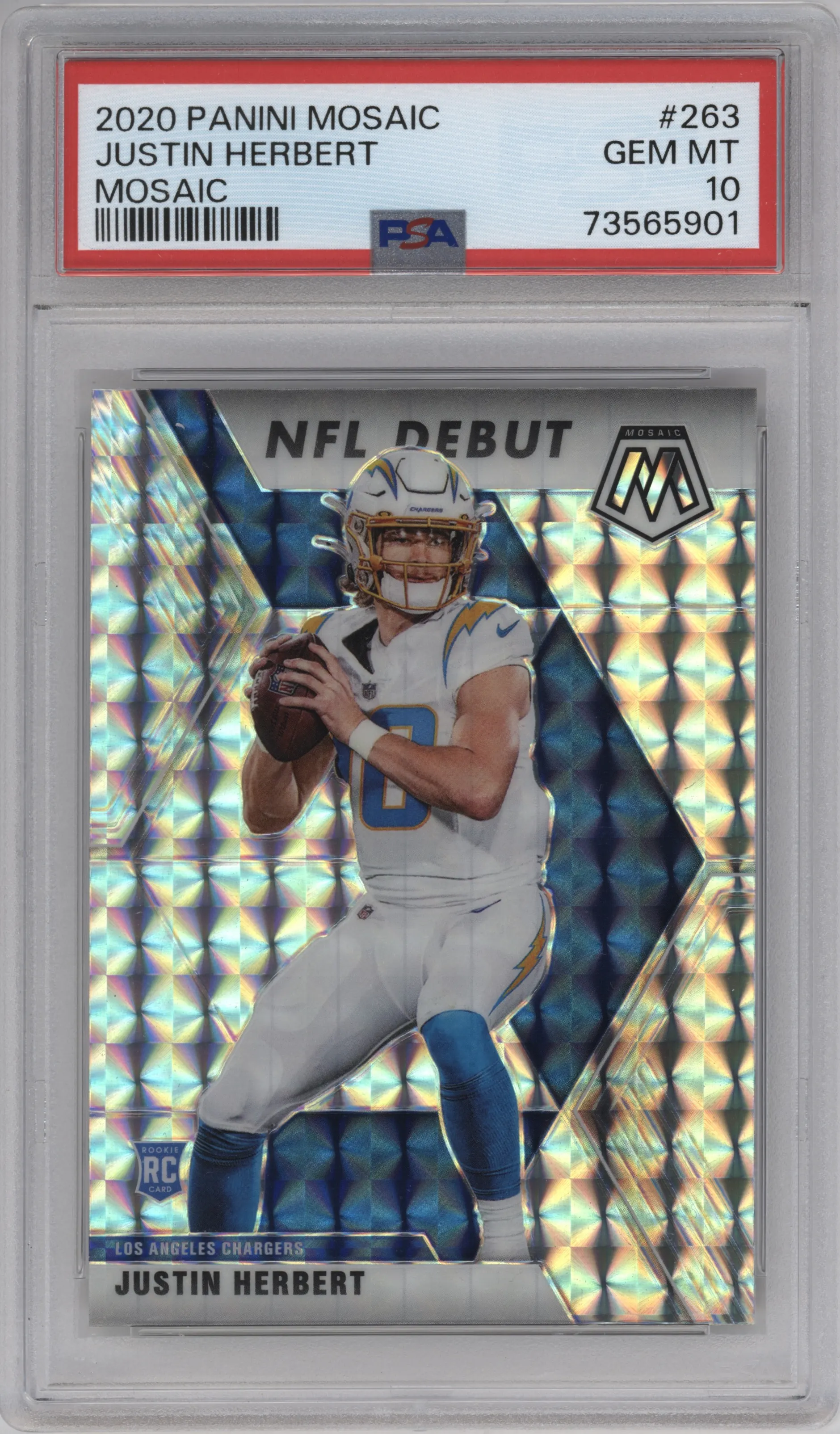 2020 Panini Mosaic Justin Herbert Mosaic PSA 10