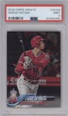 Shohei Ohtani from the 2018 Topps Update set graded by PSA and given an overall grade of 9.