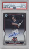 Brandon Winokur from the 2023 Bowman Draft set graded by PSA and given an overall grade of 10.