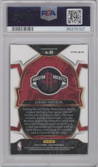 Jabari Smith Jr. from the 2022-23 Panini Select set featuring a Cosmic parallel graded by PSA and given an overall grade of 10.