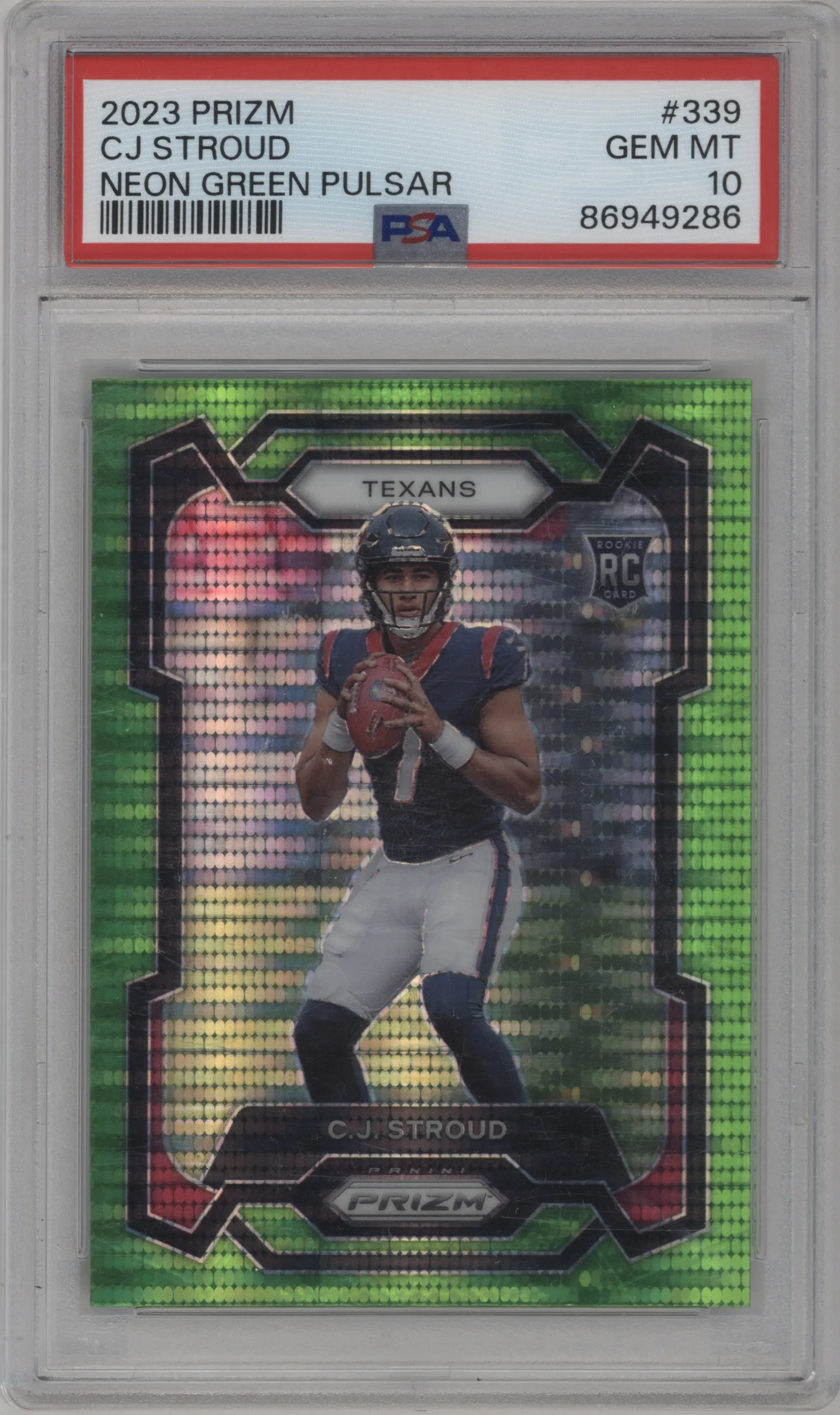 2020 Panini Donruss Optic Rated Rookie C.J. Stroud Neon Green Pulsar PSA 10