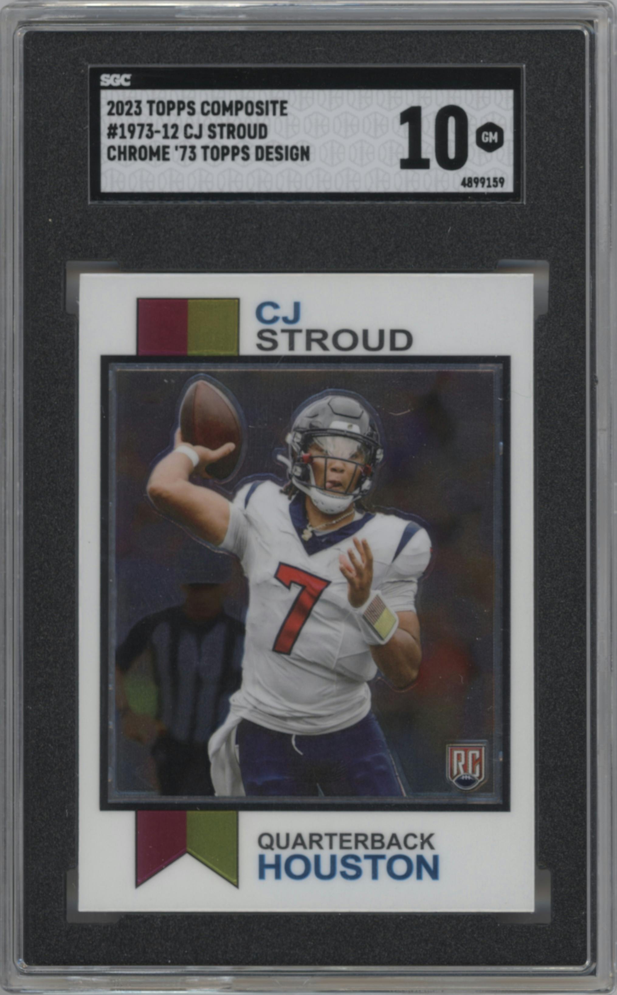 CJ Stroud from the 2023 Topps Composite set graded by SGC and given an overall grade of 10.