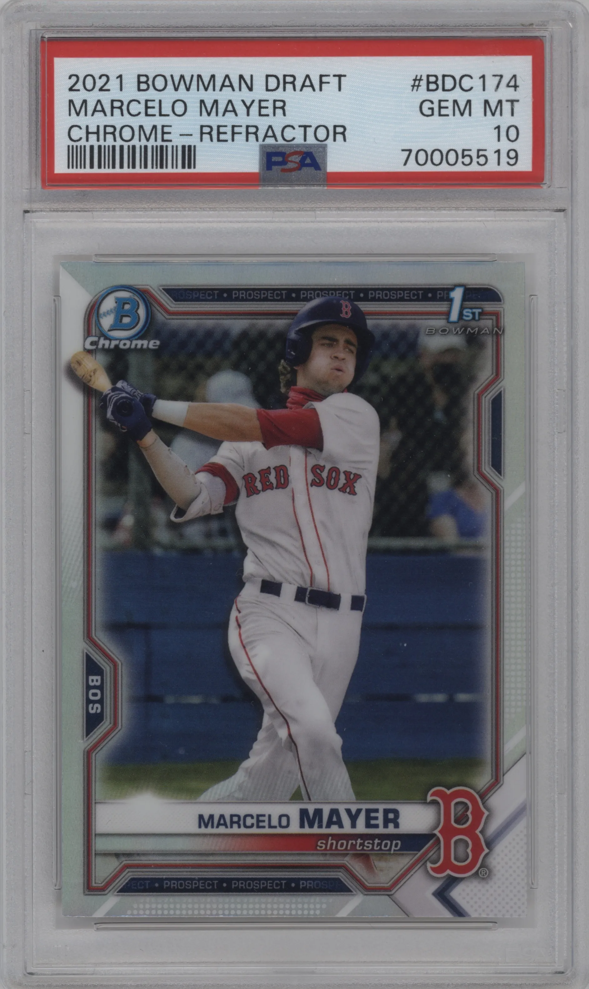 2021 Bowman Draft Chrome Marcelo Mayer Refractor #BDC-174 PSA 10