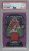 Rashee Rice from the 2023 Panini Prizm set featuring a Pink parallel graded by PSA and given an overall grade of 10.