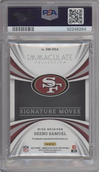 Deebo Samuel from the 2023 Panini Immaculate Collection  set graded by PSA and given an overall grade of 9.