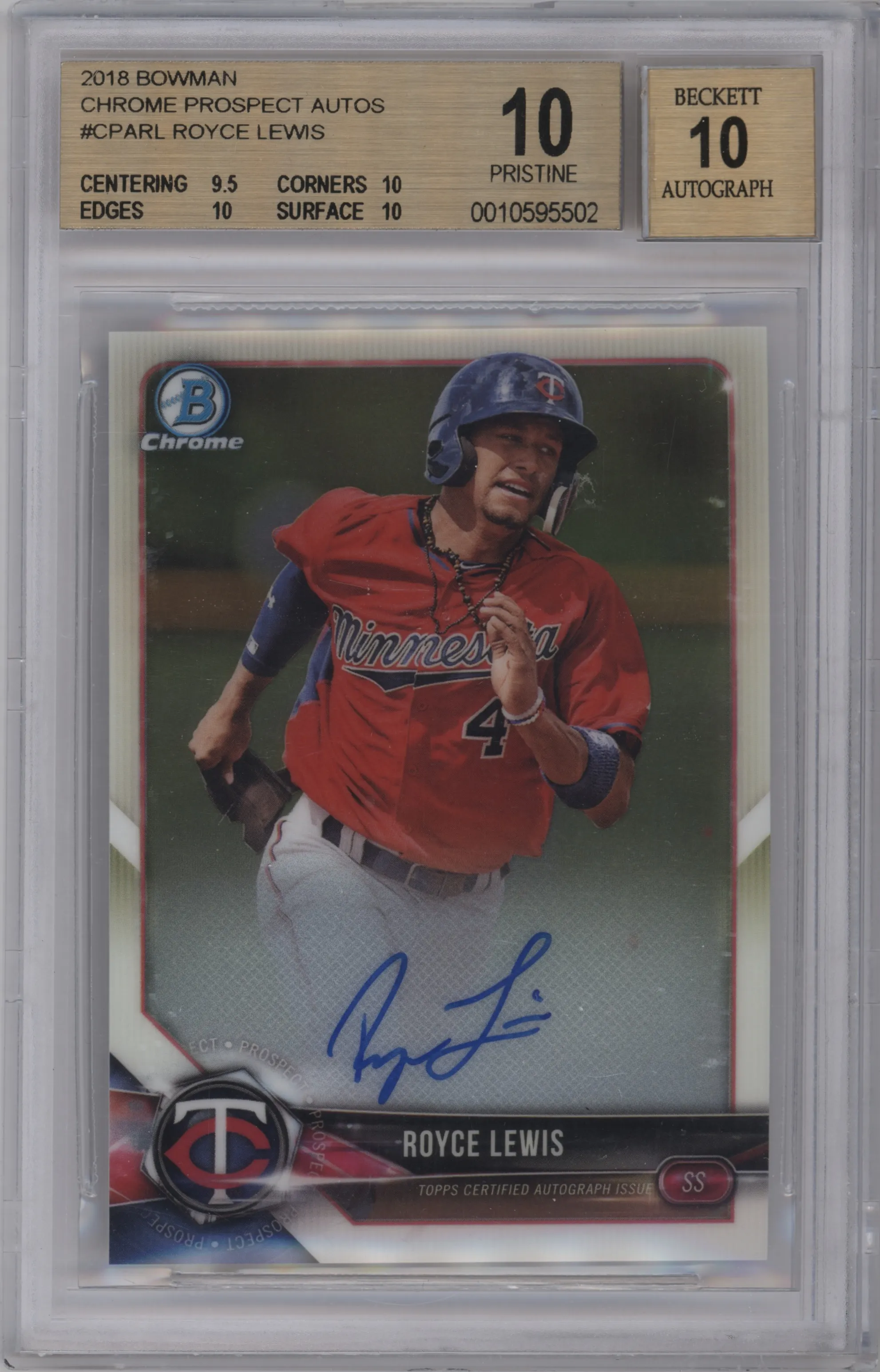 2018 Bowman Chr.Pros.Auto Royce Lewis #CPA-RL BGS 10