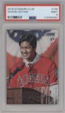 Shohei Ohtani from the 2018 Topps Stadium Club set graded by PSA and given an overall grade of 9.