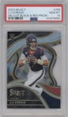 C.J. Stroud from the 2023 Panini Select set featuring a Die-Cut Black/Red parallel graded by PSA and given an overall grade of 10.