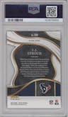 C.J. Stroud from the 2023 Panini Select set featuring a Die-Cut Black/Red parallel graded by PSA and given an overall grade of 10.