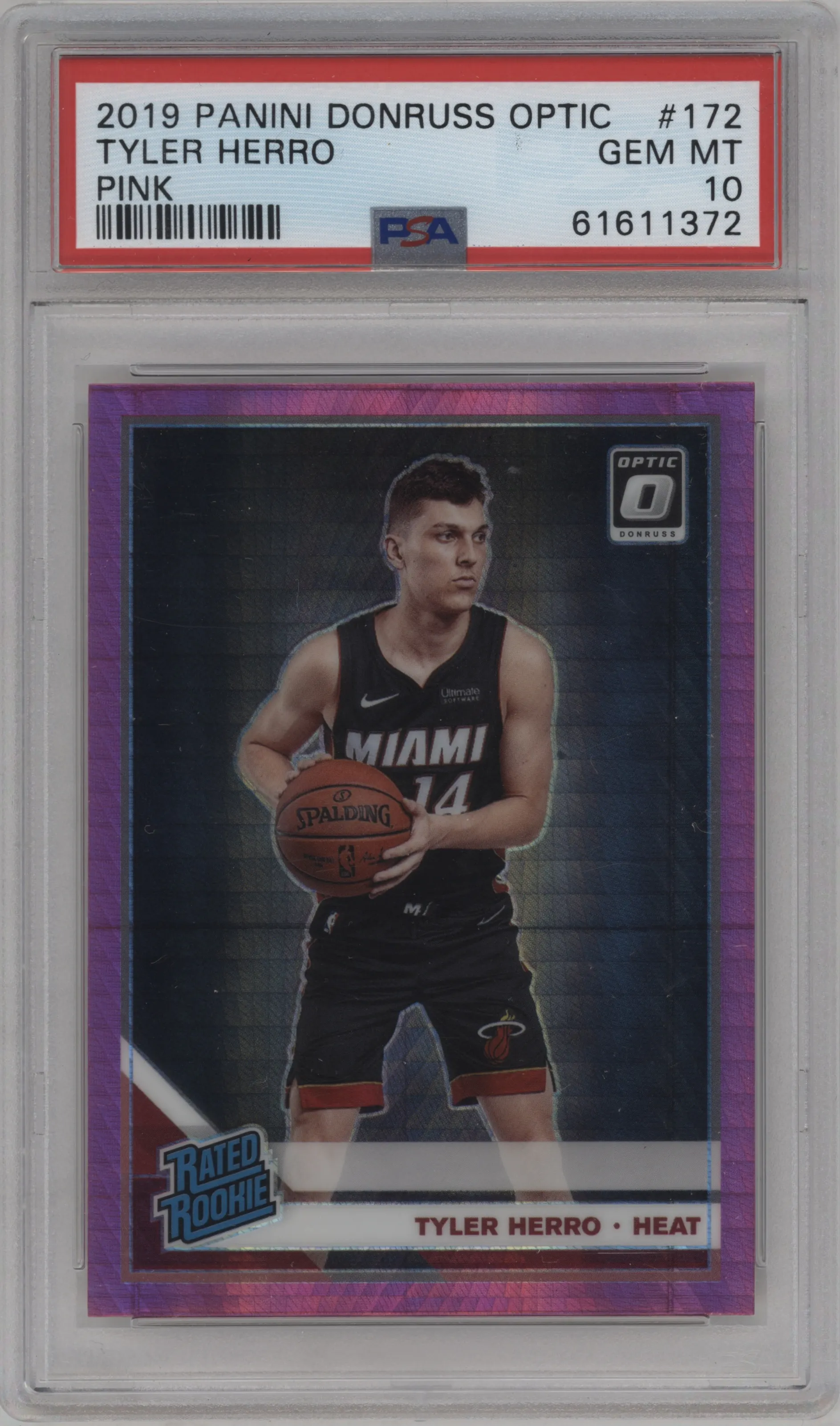 2019 Panini Donruss Optic Rated Rookie Tyler Herro Hyper Pink #172 PSA 10