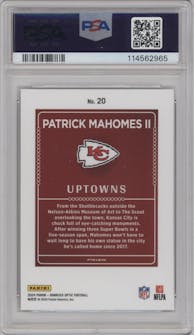 Patrick Mahomes II from the 2024 Donruss Optic set graded by PSA and given an overall grade of 9.