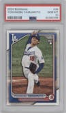 Yoshinobu Yamamoto from the 2024 Bowman set graded by PSA and given an overall grade of 10.