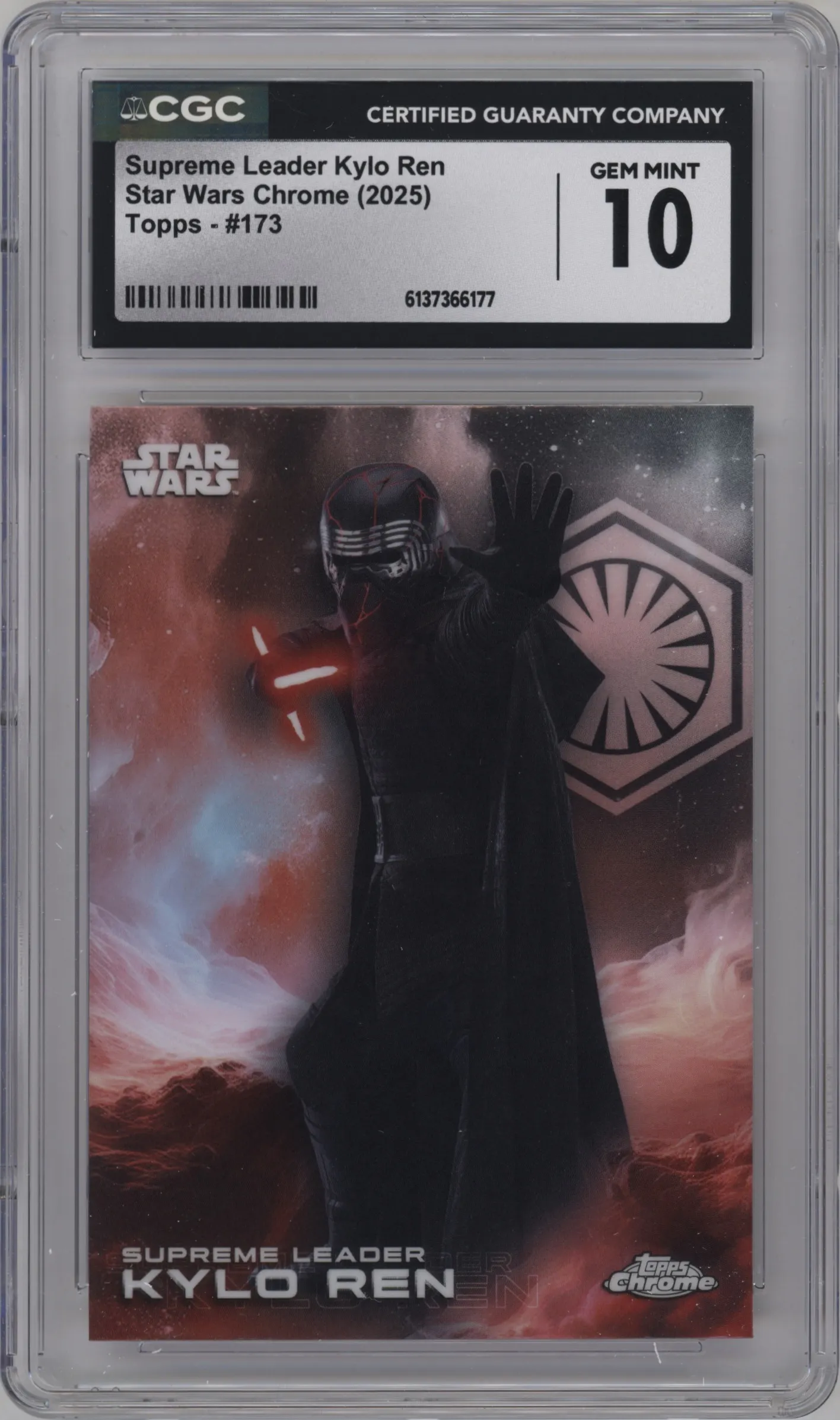 2025 Topps Chrome Star Wars Supreme Leader Kylo Ren CGC 10
