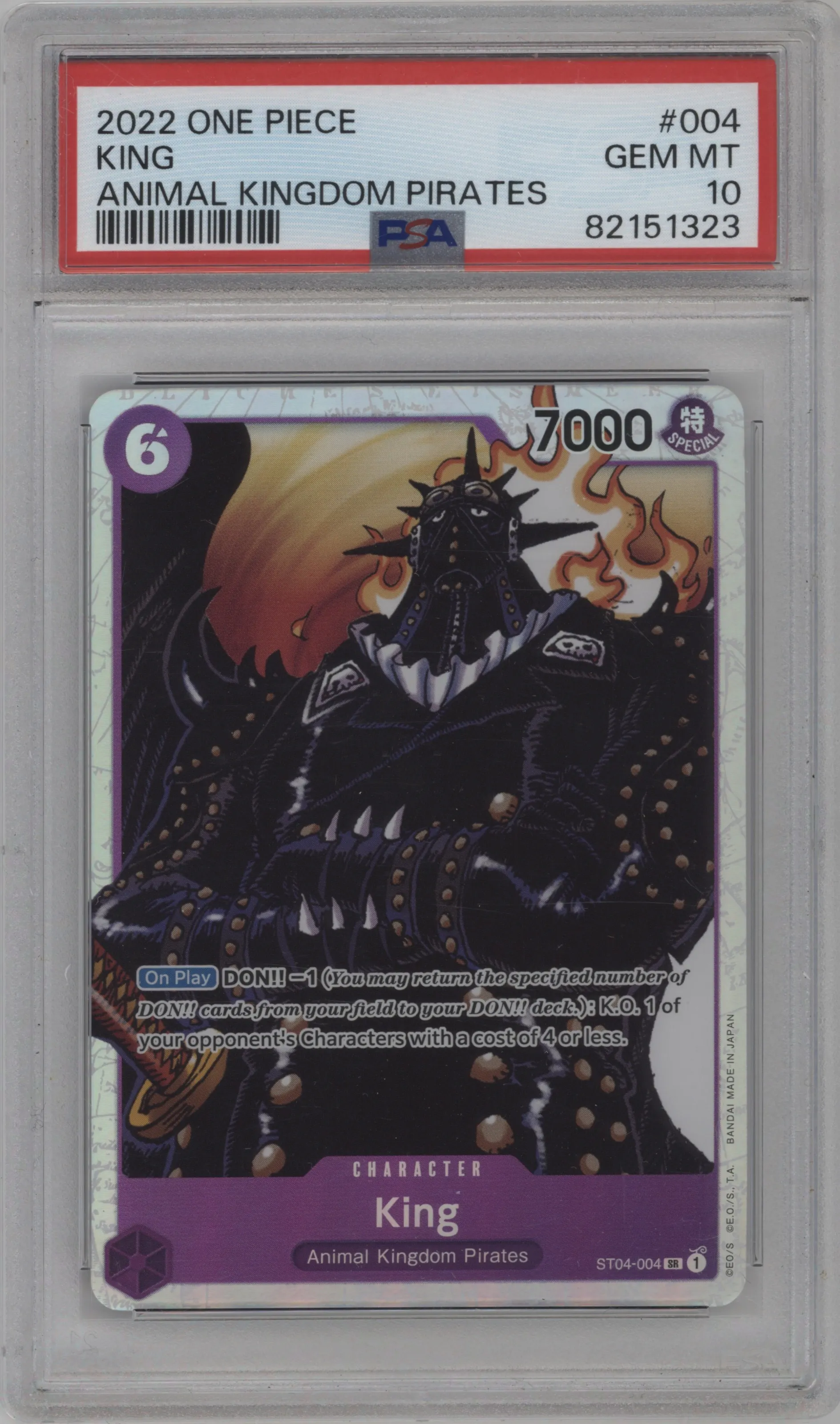 2022 One Piece Animal Kingdom Pirates King SR #ST04-004 SR PSA 10