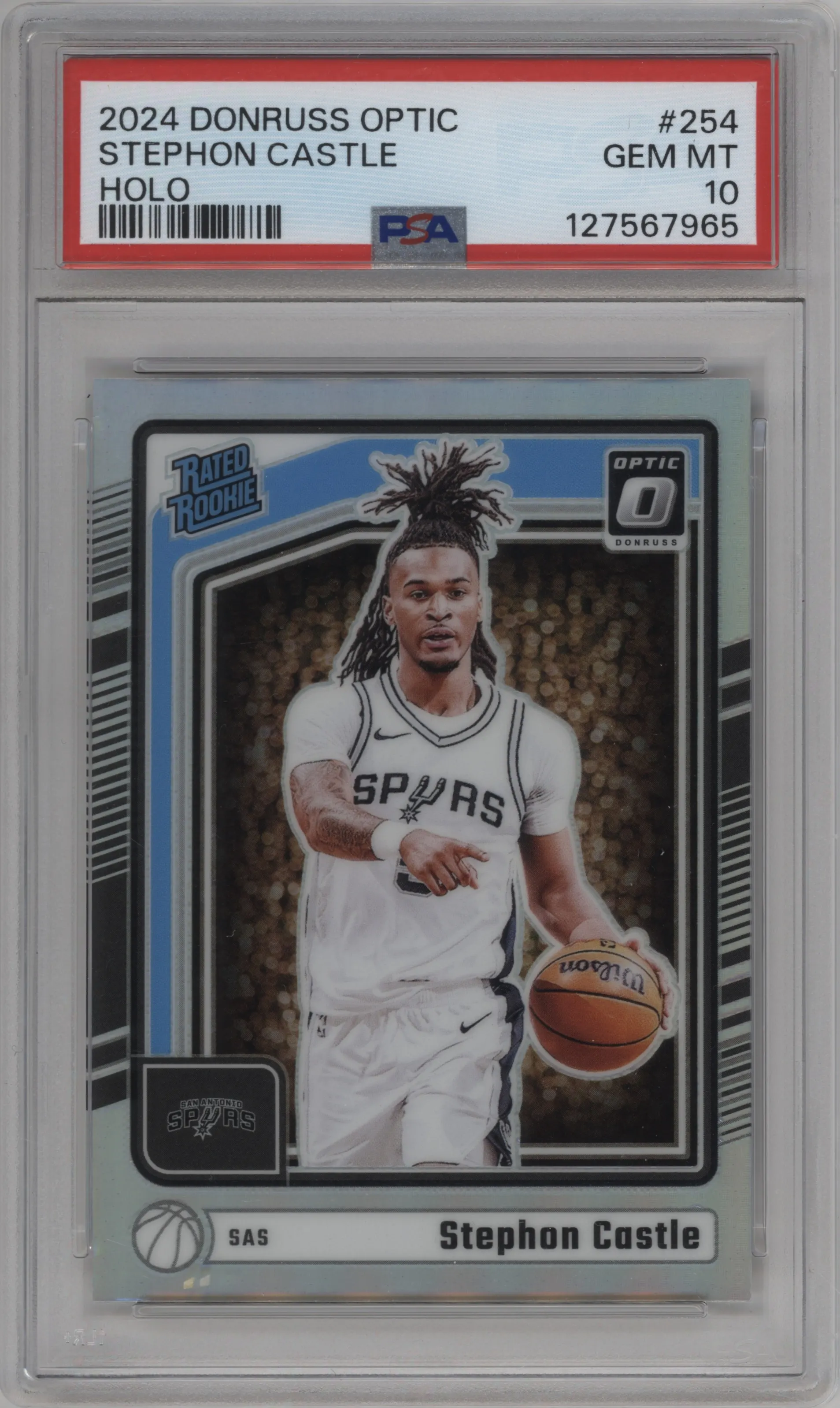 2024 Donruss Optic Rated Rookie Stephon Castle Holo #254 PSA 10
