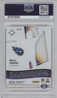 Will Levis from the 2023 Panini Illusions set featuring a Pink parallel graded by PSA and given an overall grade of 10.