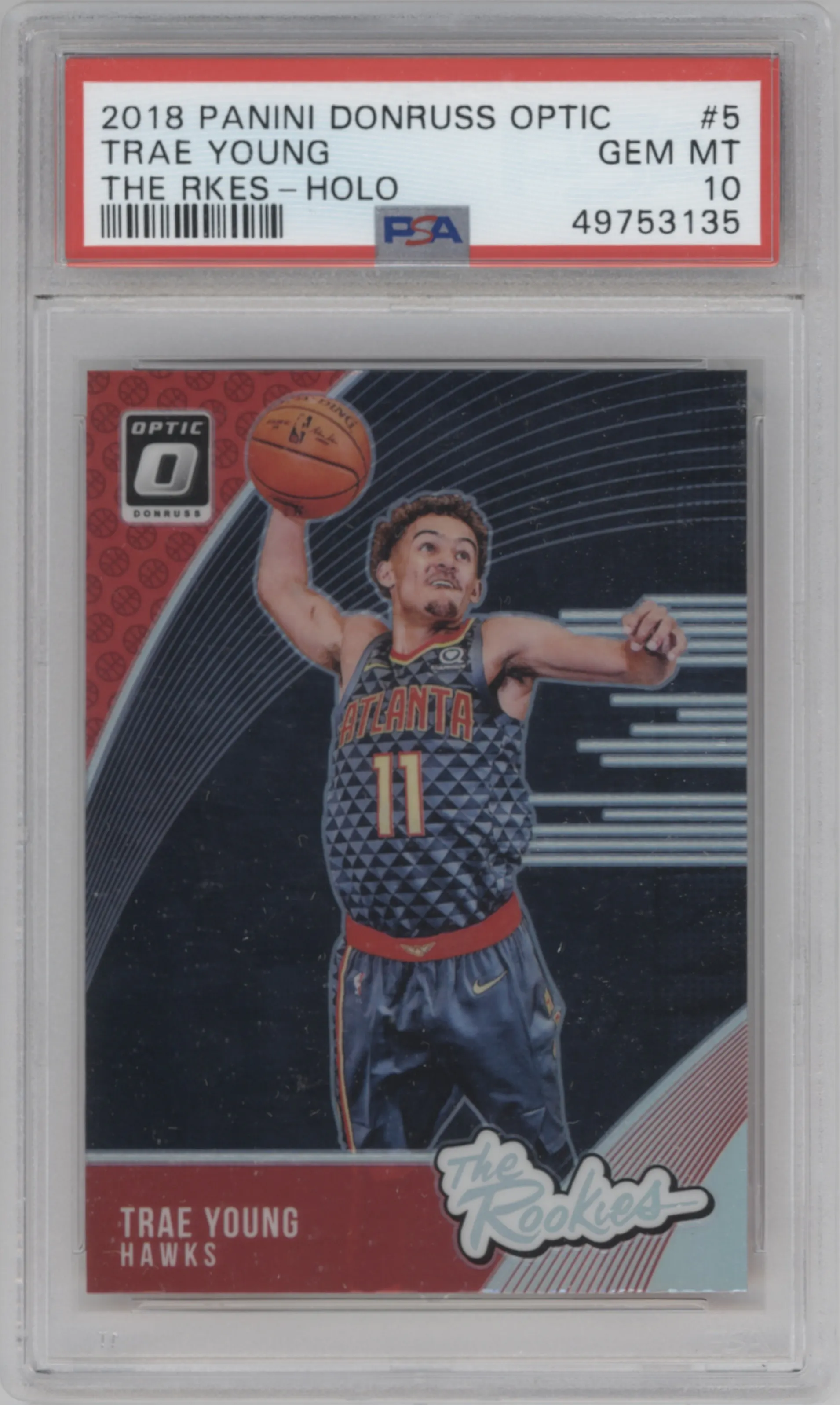 2018 Panini Donruss Optic The Rookies Trae Young Holo #5 PSA 10