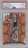 Brock Purdy from the 2022 Panini Mosaic set featuring a Reactive Orange parallel graded by PSA and given an overall grade of 10.