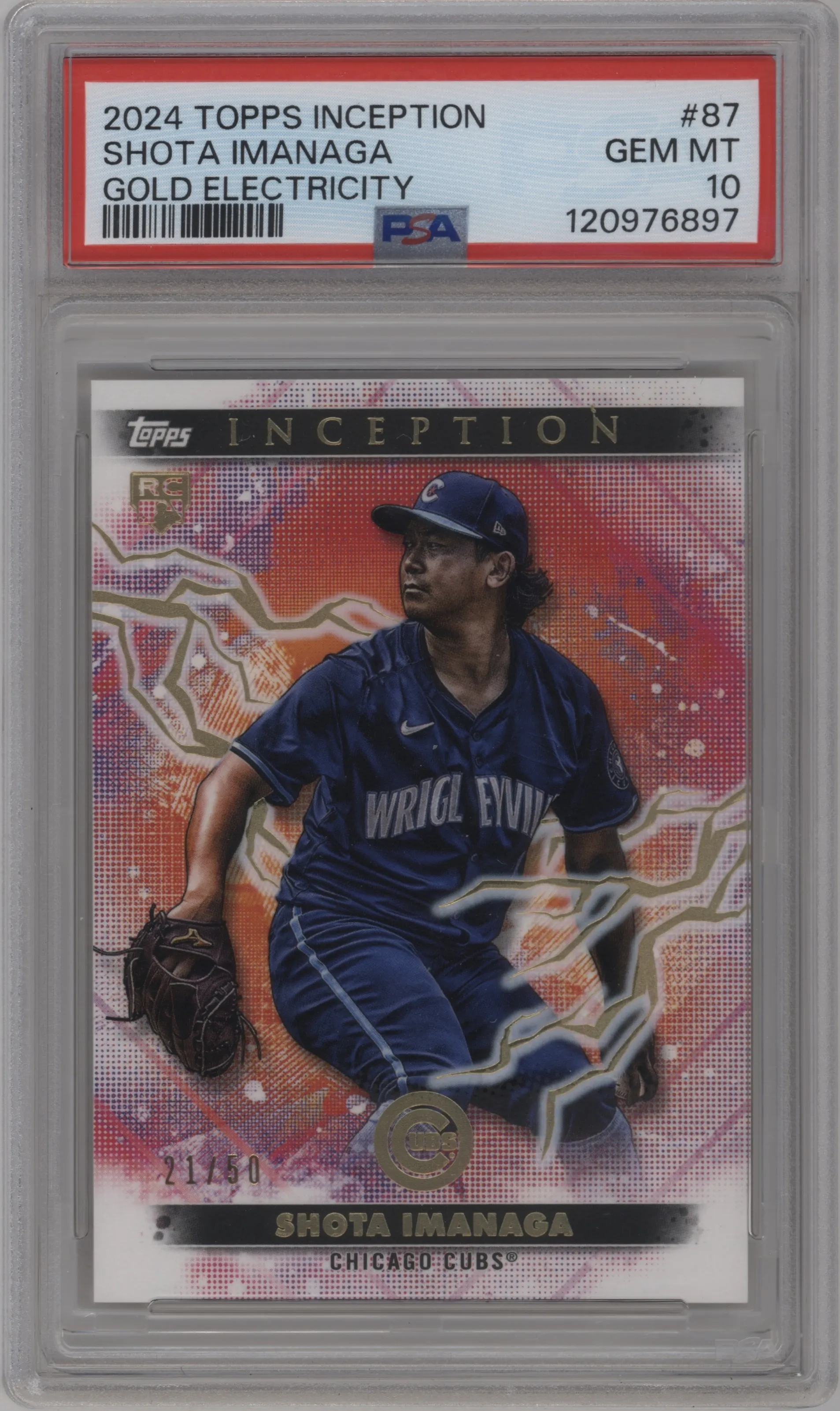 2024 Topps Inception Shota Imanaga Gold Electricity #87 PSA 10