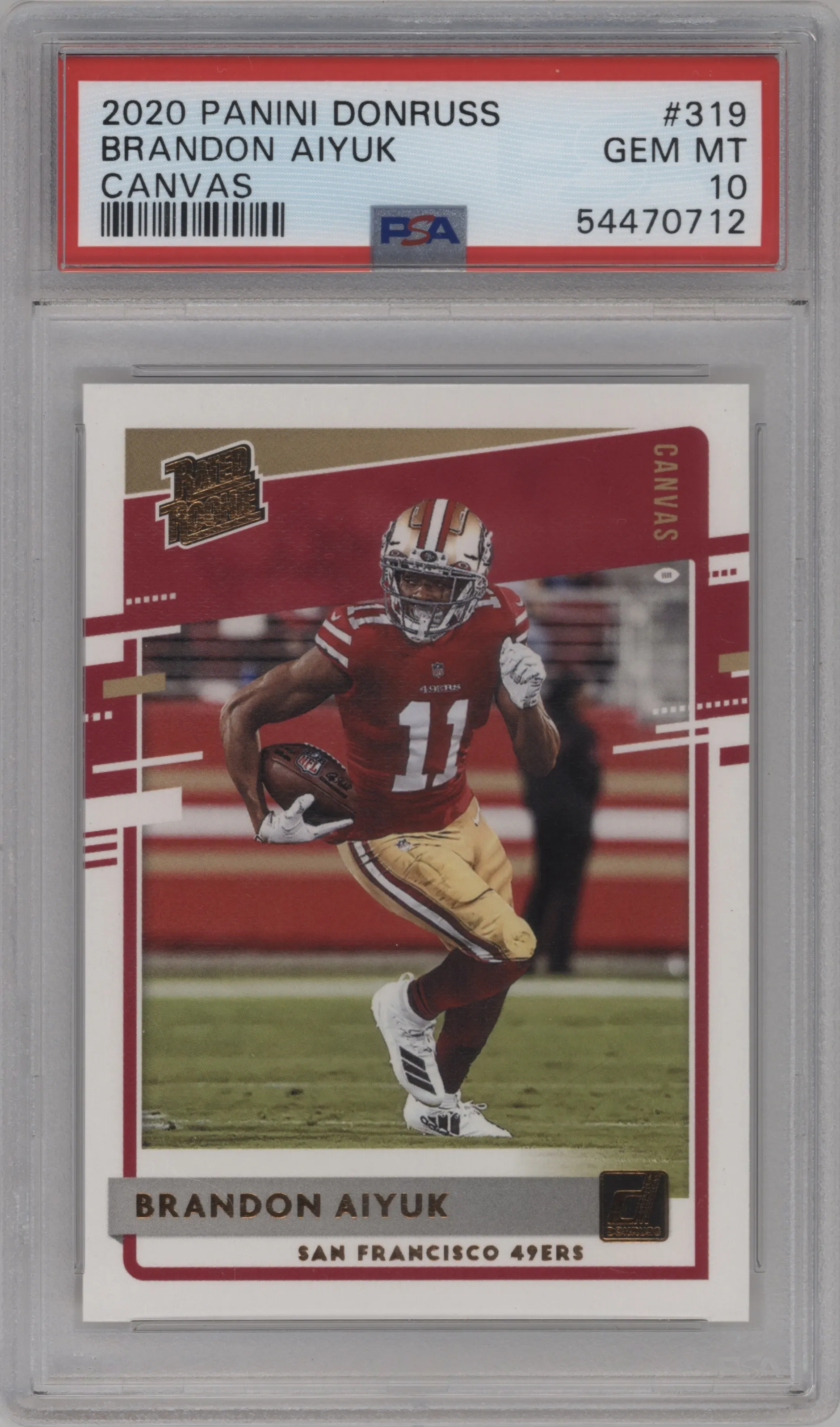 2020 Panini Donruss Rated Rookie Brandon Aiyuk Canvas PSA 10