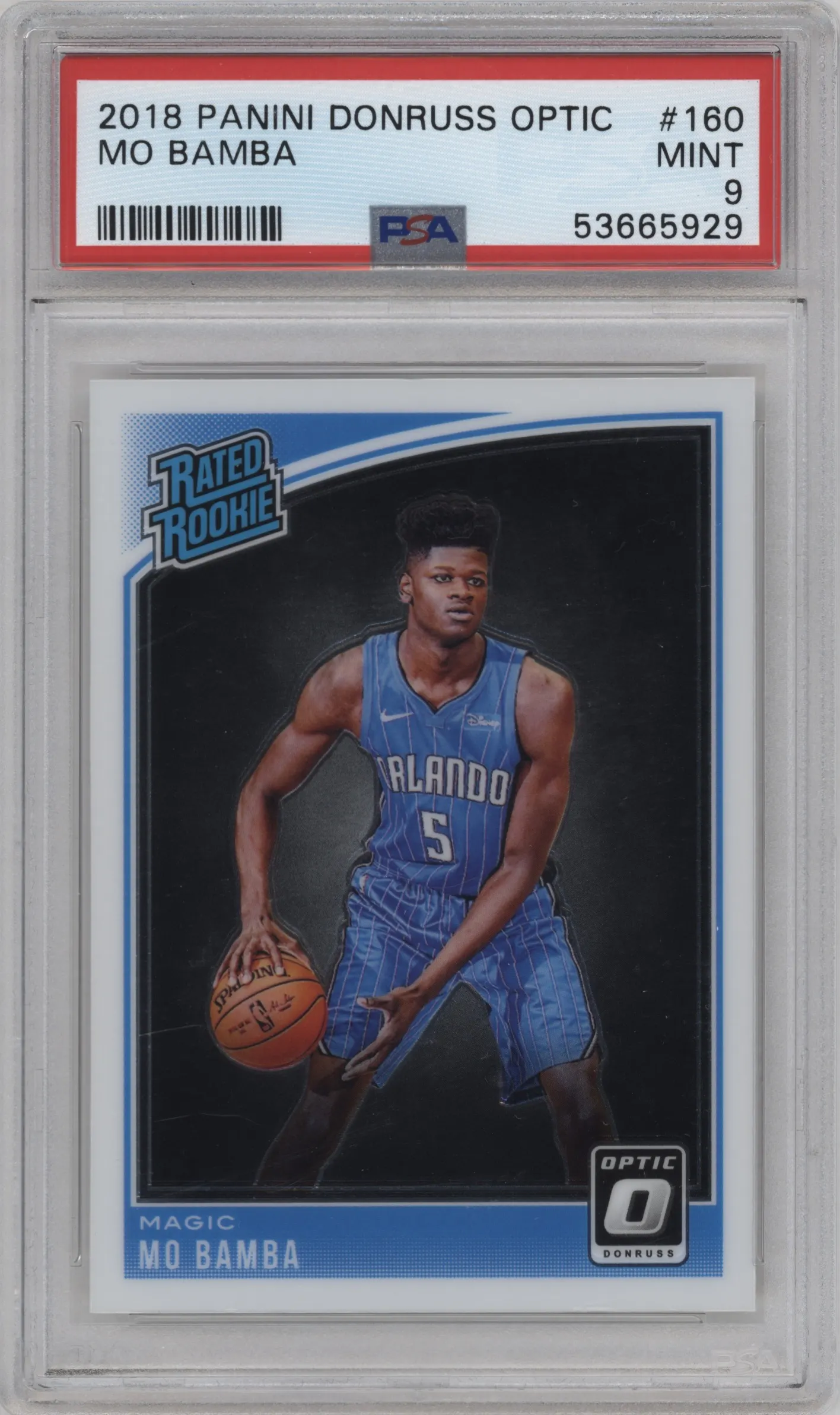 2018 Panini Donruss Optic Rated Rookie Mo Bamba #160 PSA 9