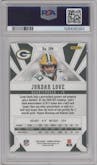 Jordan Love from the 2020 Panini Phoenix set featuring a Fire Burst parallel graded by PSA and given an overall grade of 10.