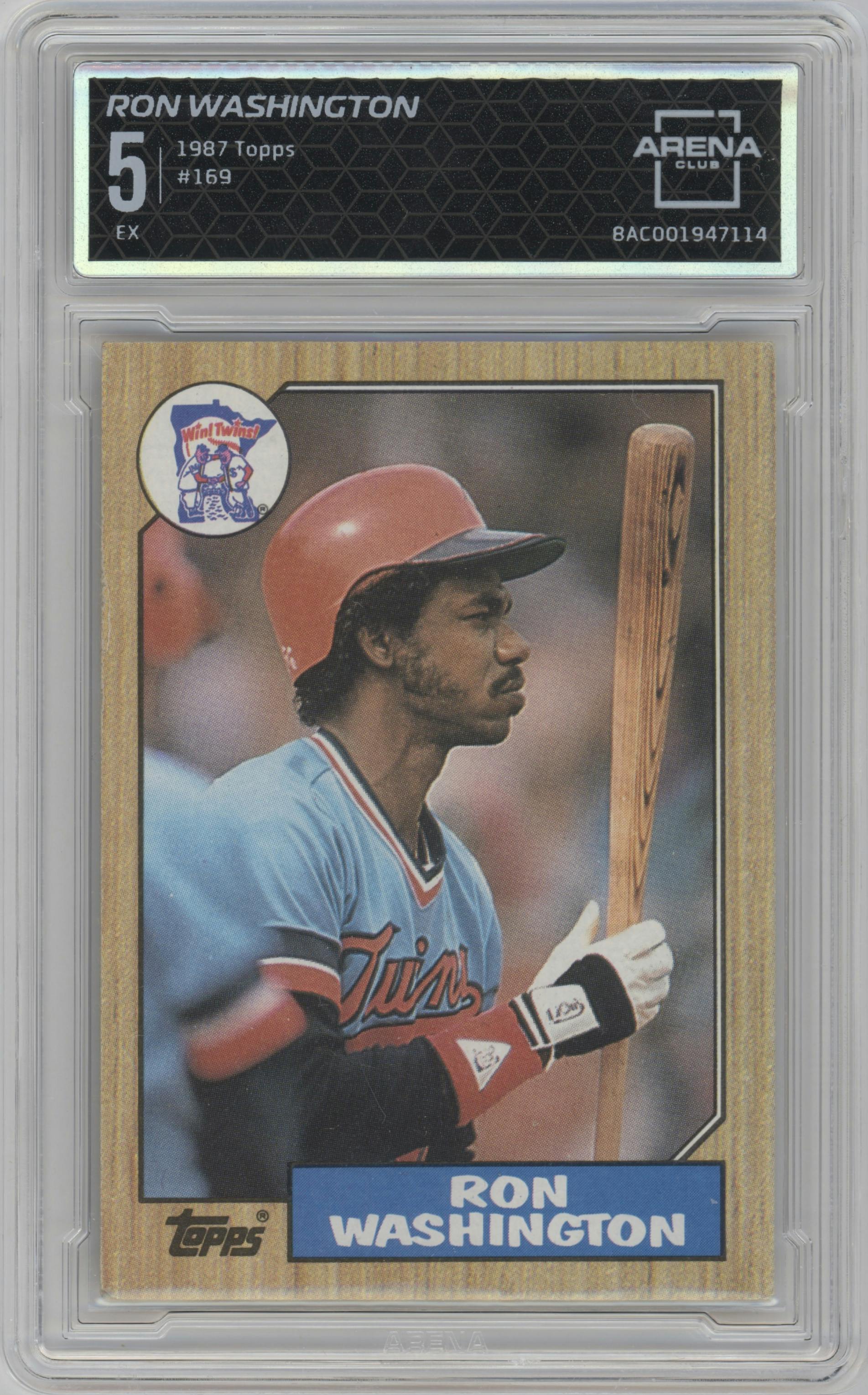 Ron Washington from the 1987 Topps set graded by Arena Club and given an overall grade of 5.