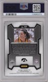 Caitlin Clark from the 2024 Panini Prizm Draft Picks set featuring a Red Ice parallel graded by PSA and given an overall grade of 10.