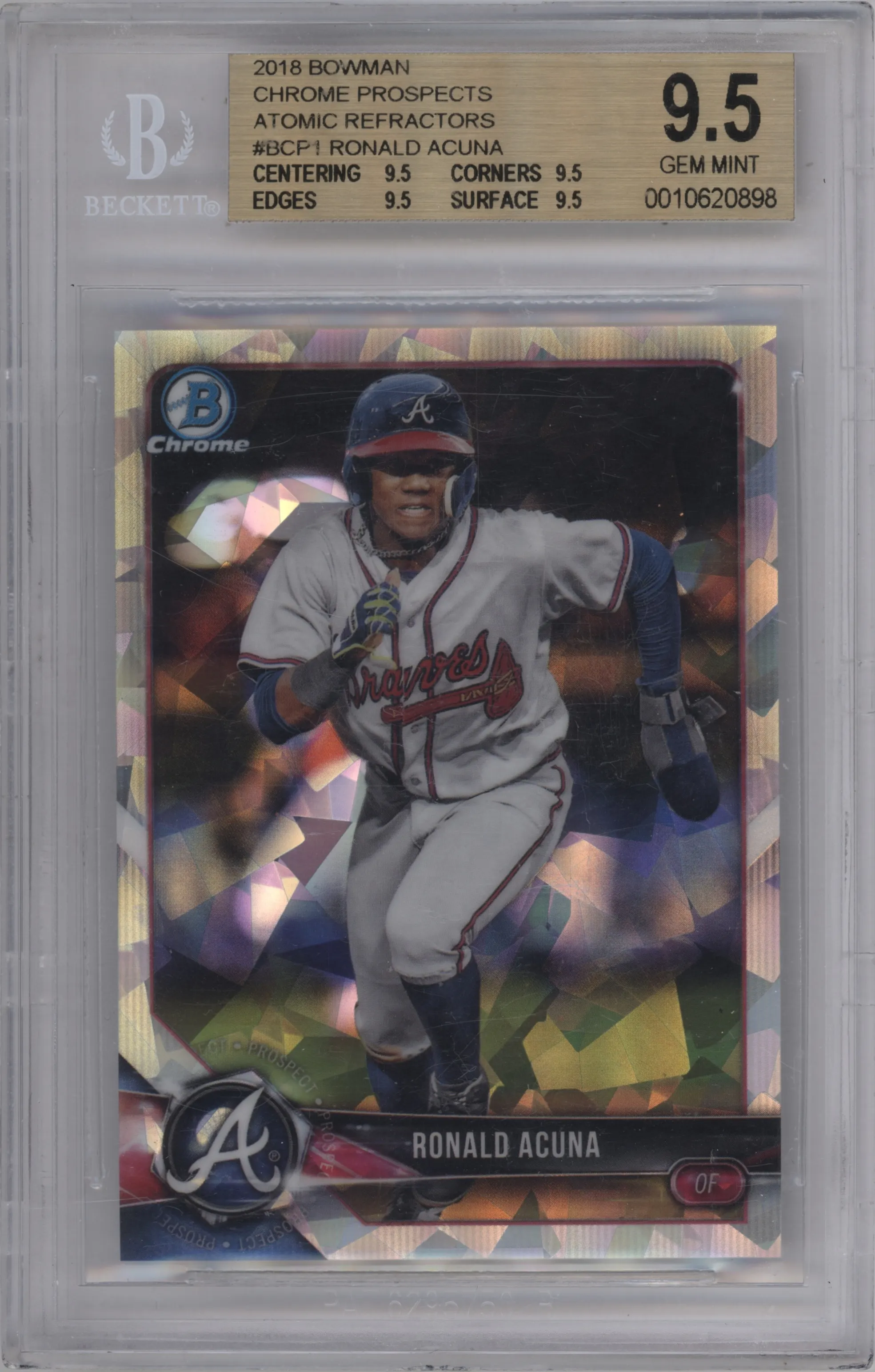 2018 Bowman Chr.Pros. Ronald Acuna Refractor Atomic BGS 9.5