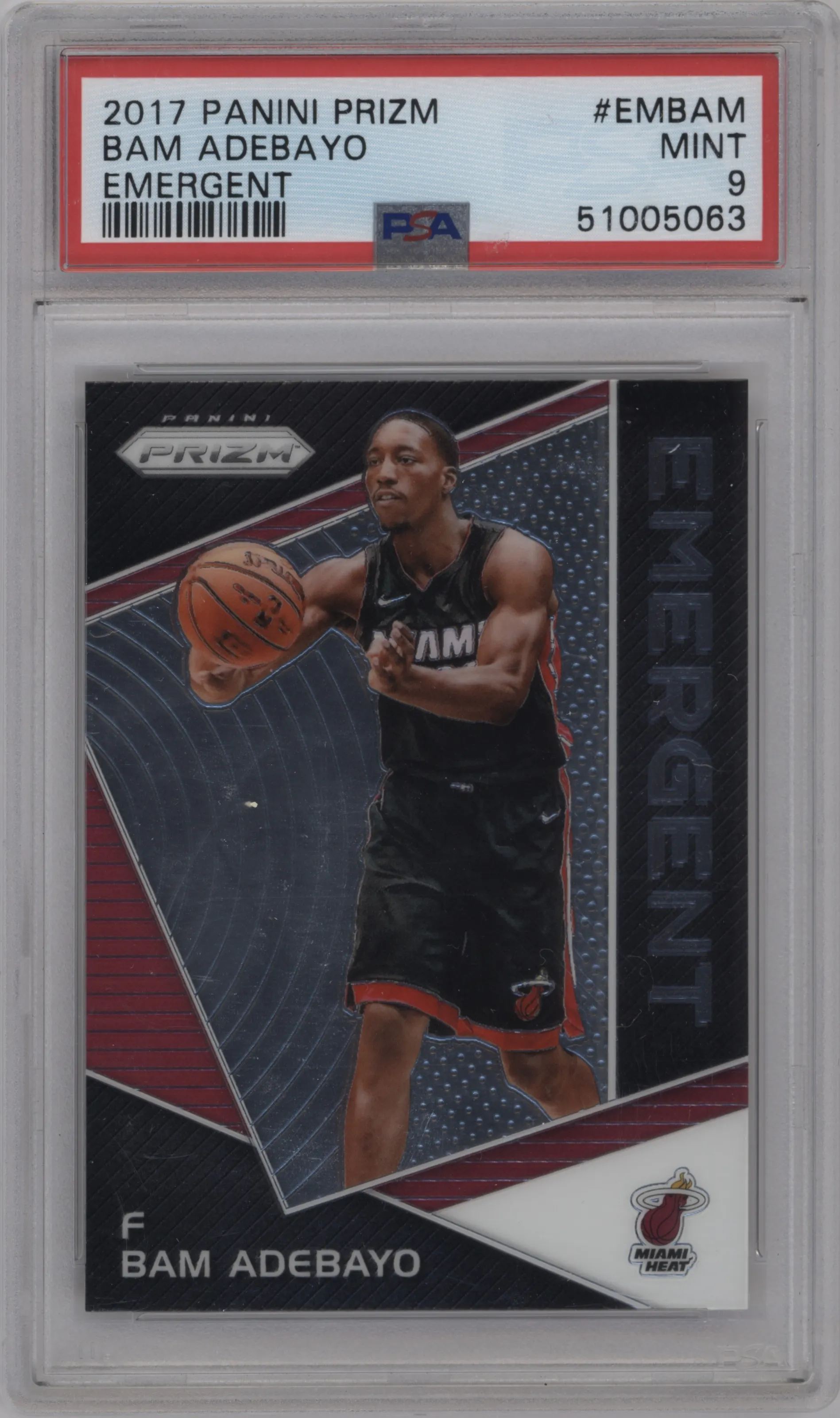 2017 Panini Prizm Emergent Bam Adebayo #EM-BAM PSA 9