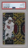 BJ Ojulari from the 2023 Panini Select set featuring a Gold Prizm parallel graded by PSA and given an overall grade of 10.