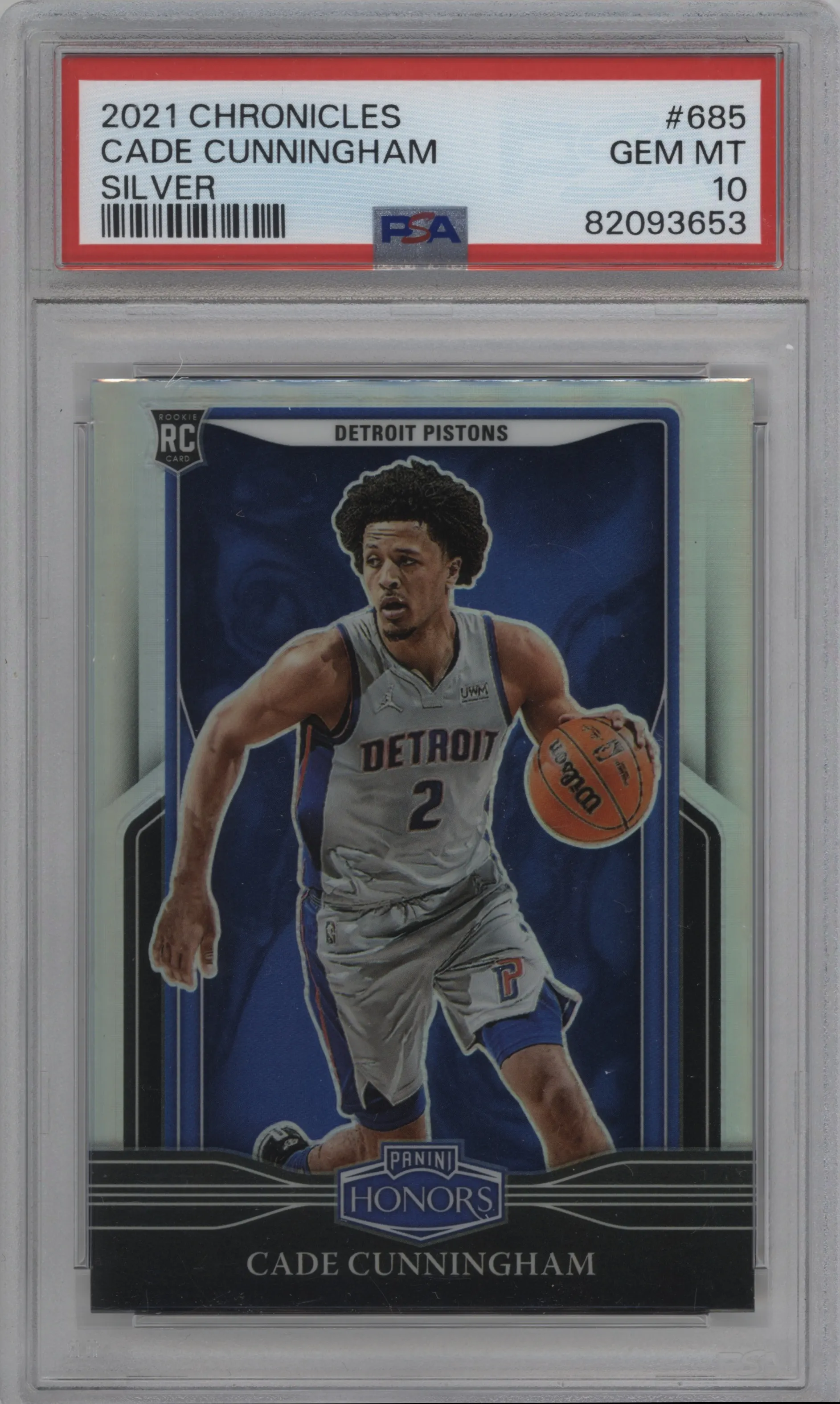 2021 Panini Chronicles Honors Cade Cunningham Silver PSA 10