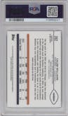 Caleb Williams from the 2024 Topps Chrome set featuring a Purple Speckle parallel graded by PSA and given an overall grade of 9.