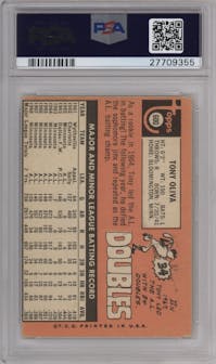Tony Oliva from the 1969 Topps set graded by PSA and given an overall grade of 3.