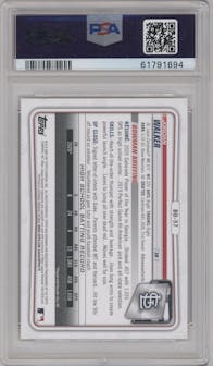 Jordan Walker from the 2020 Bowman Draft set graded by PSA and given an overall grade of 10.