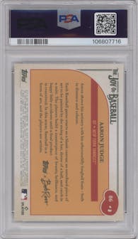 Aaron Judge from the 2023 Topps X Bob Ross The Joy of Baseball set graded by PSA and given an overall grade of 10.