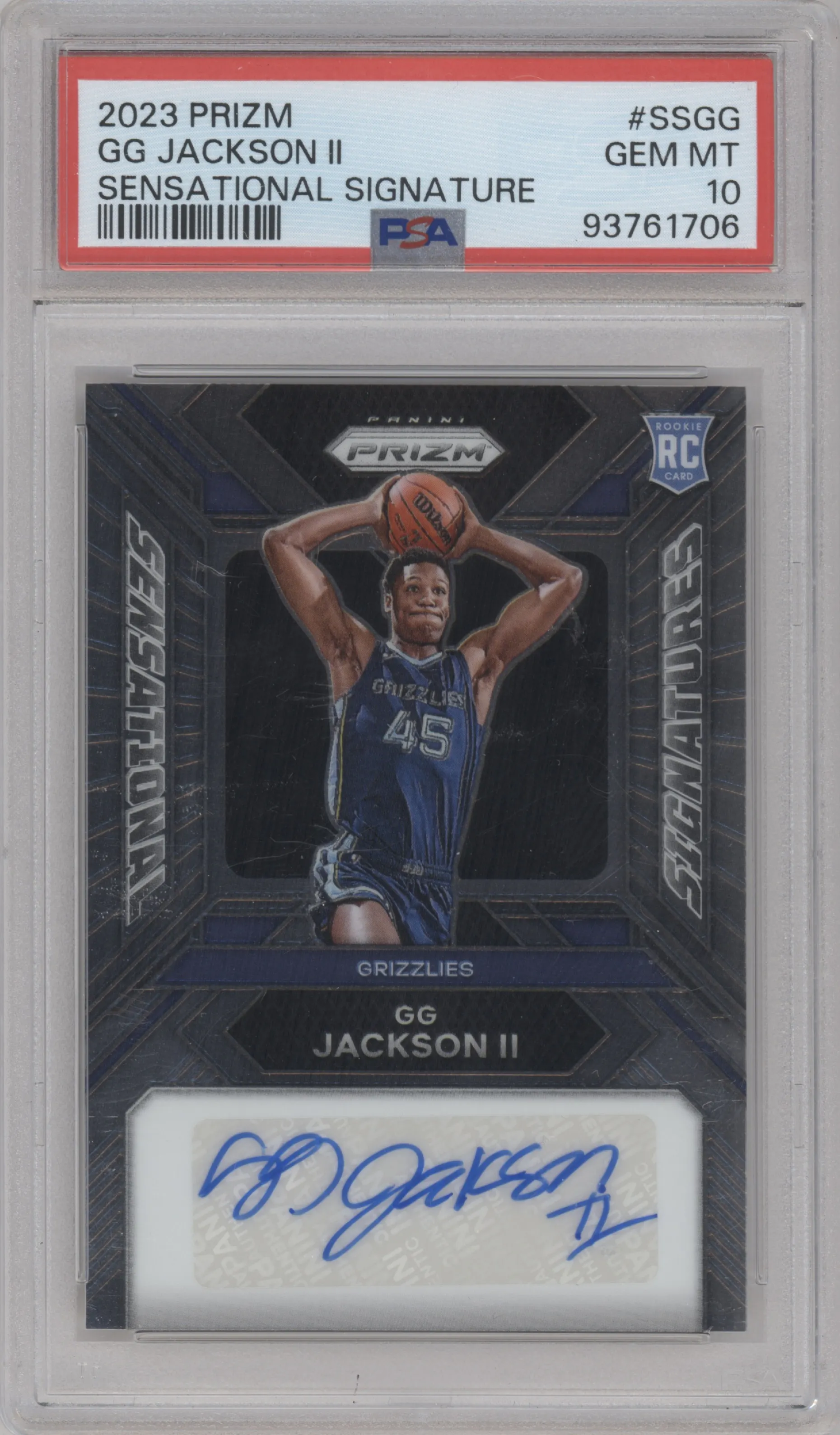 GG Jackson II from the 2023-24 Panini Prizm set graded by PSA and given an overall grade of 10.