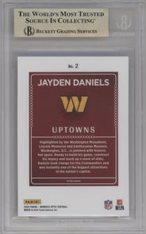 Jayden Daniels from the 2024 Donruss Optic set graded by Beckett and given an overall grade of 9.5.